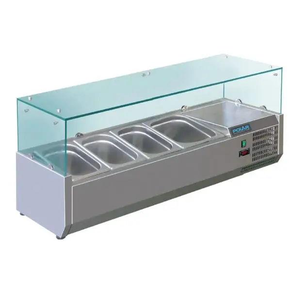 Gastronoble Polar G-Serie Opzetkoelvitrine 3x GN 1/3 + 1x GN 1/2 RVS 150W 230V Merkproduct
