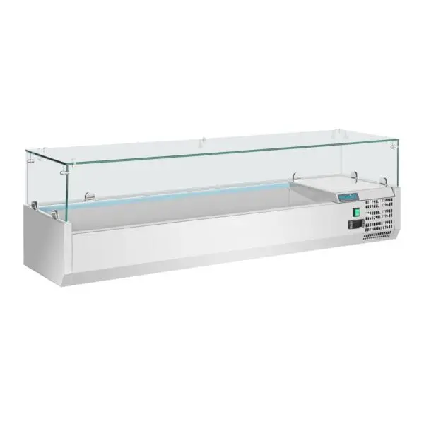 Direct Verzonden Gastronoble Polar G-Serie Opzetkoelvitrine 5x GN 1/3 + 1x GN 1/2 RVS glas 150W 230V
