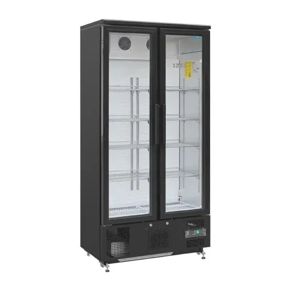 Direct Beschikbaar Gastronoble Polar G-Serie Rechtopstaande Bardisplay Koeling 490L 230V Zwart met 2 Klapdeuren