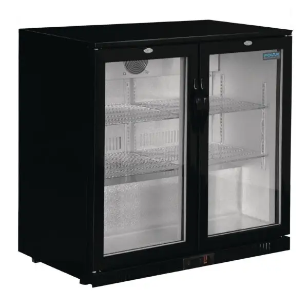 Gastronoble Polar G-Serie 2-deurs barkoeling 208L zwart met klapdeuren Op = Op