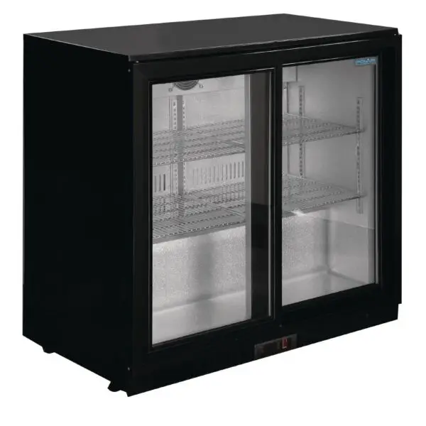 Gastronoble Polar G-Serie 2-Deurs Barkoeling Schuifdeuren 208L Zwart 230W Must-Have