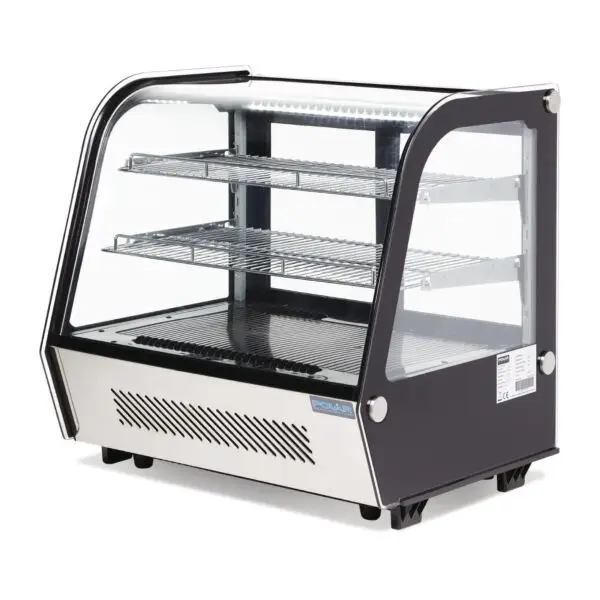 Gastronoble aanrecht display koelkast Polar G-Series 120L 696x686x568mm zwart RVS glas Gecertificeerd