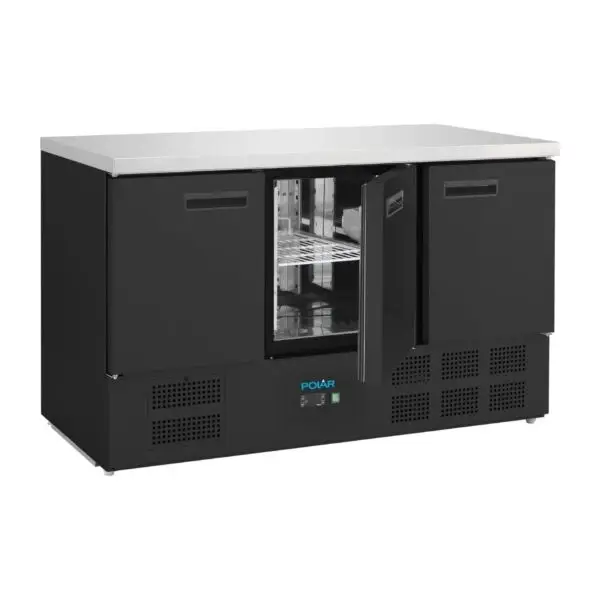 Direct Verzonden Gastronoble Polar G-Series 3-deurs koelwerkbank 400L zwart GN 1/1