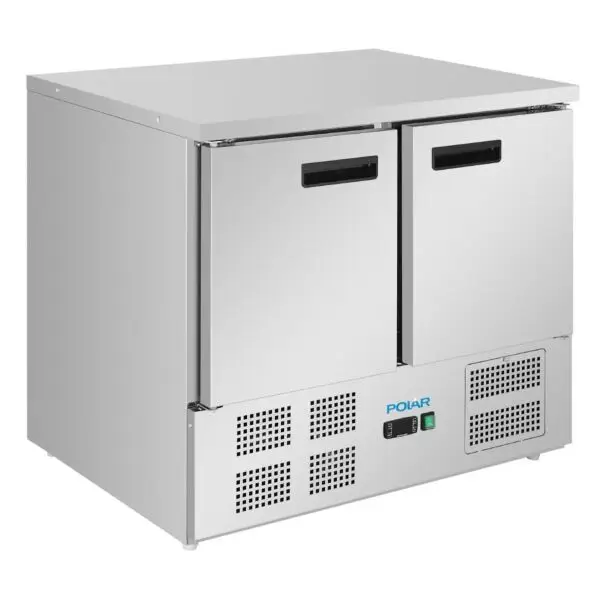 Premium Gastronoble Polar G-Series vrieswerkbank GN 1/1 240L RVS met dubbele deuren 85,5x94,3x70cm 260W 220-240V zilver