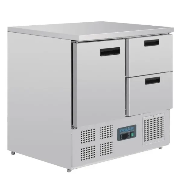 Gastronoble Polar G-Serie Koelwerkbank 1 deur 2 laden 240L RVS GN 1/1 Direct Beschikbaar