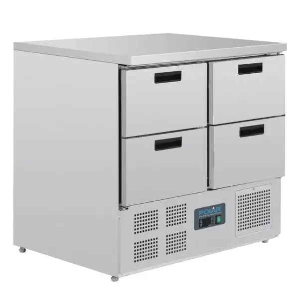 Fabrieksprijs Gastronoble Polar G-Serie Koelwerkbank 4 Laden 240L RVS GN 1/1 230V zilver