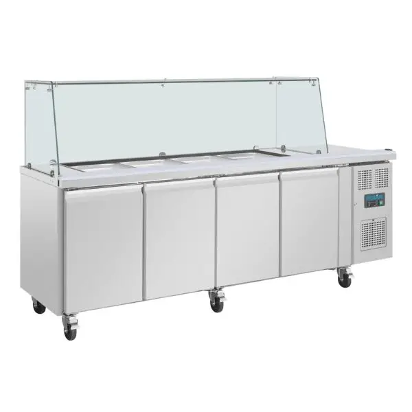 Gastronoble Polar U-Serie Vierdeurs Saladette 4x GN 1/1 RVS 476L 230V Uitverkoop