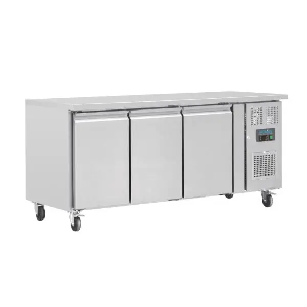 Lage Kosten Gastronoble Polar U-Serie Driedubbele Deur Aanrecht Koelkast 417L RVS 179,5x70x85cm GN 1/1