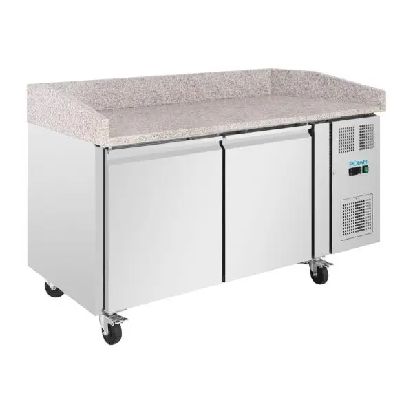 Laatste Kans Gastronoble Dubbele Deur Pizza Werkbank U-Serie 428L Granieten Blad 300W R600a