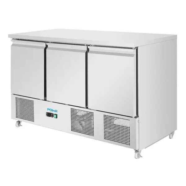 Gereduceerde Prijs Gastronoble Polar U-Series Geventileerde 3-Deurs Saladette 400L RVS 87x136,8x70cm GN 1/1