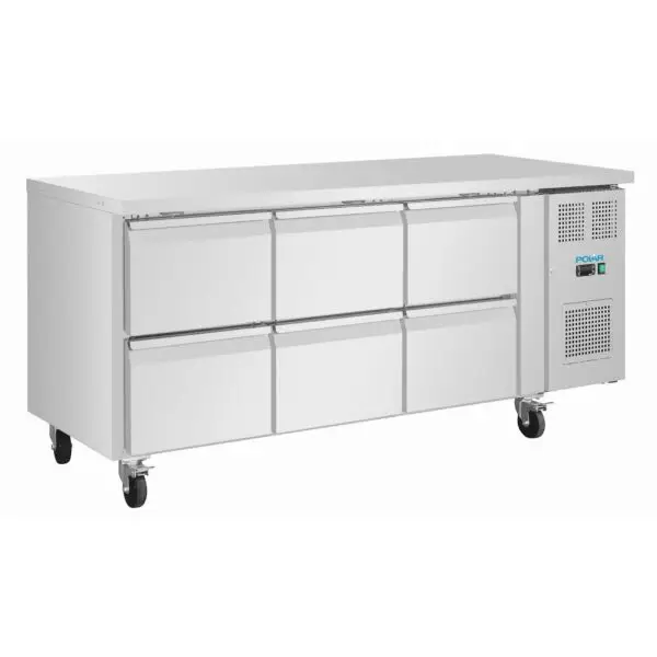 Op = Op Gastronoble Polar U-Series Gastronorm Koelwerkbank 158L 6 laden RVS 179,5x70x86cm