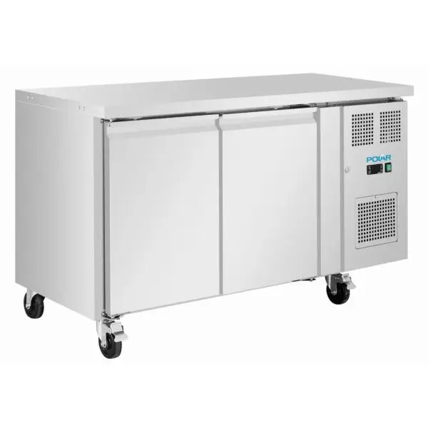 Koop Vandaag Gastronoble Polar U-Series Slanke Dubbeldeurs Koelwerkbank 86x136x60 cm RVS 155L 300W