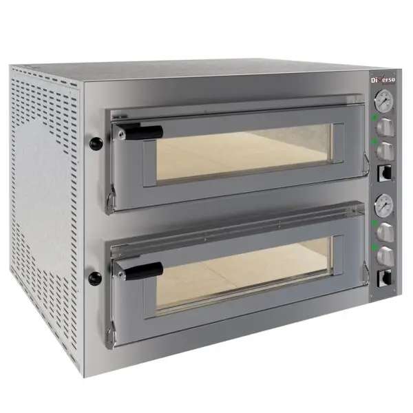 Snelle Levering Diamond elektrische pizzaoven FD24-MD-2EME 2 kamers 2x 4 pizza's Ø350mm 11,5 kW 400V horeca