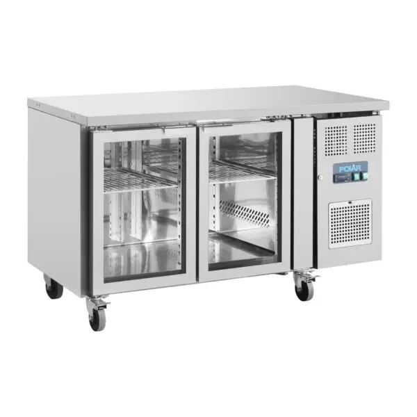 Lage Prijs Gastronoble Polar U-Serie Premium Tweedeurs Displaykoeling Laag Model 205L RVS 230V