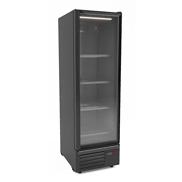 Hete Deal Combisteel Koelkast 1 Glasdeur Staand 550L Zwart LED Digital 63x84x214 cm