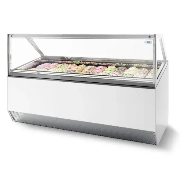 Koopje Combisteel Schepijsvitrine Millenium 12 12x5L -16°C verrijdbaar 1166x1054x1356mm
