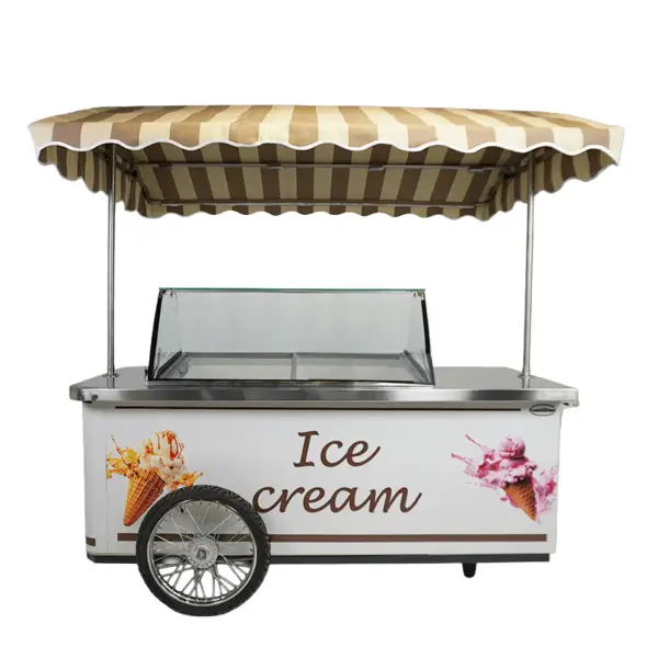 Flitsaanbieding Combisteel Schepijswagen Rhodos 9x5 liter statische koeling verrijdbaar -22/-15°C