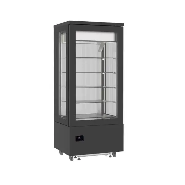 Finale Uitverkoop Combisteel gekoelde gebaksvitrine zwart 400L 5 etages +14/+16°C R290 LED-verlichting verrijdbaar