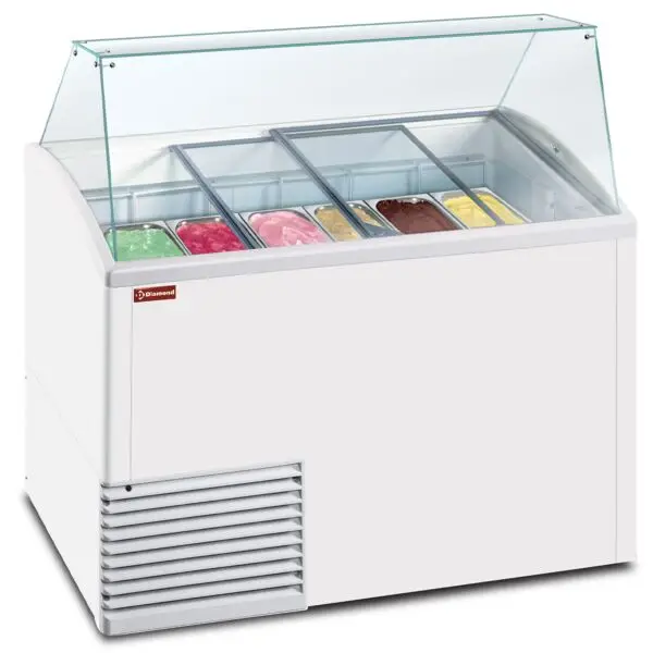 Diamond Uitstalvitrine voor roomijs Lux-R2-2EME, 10 bakken, 1341x725x1235 mm, gekoeld -15° tot -20° C Voordeelprijs