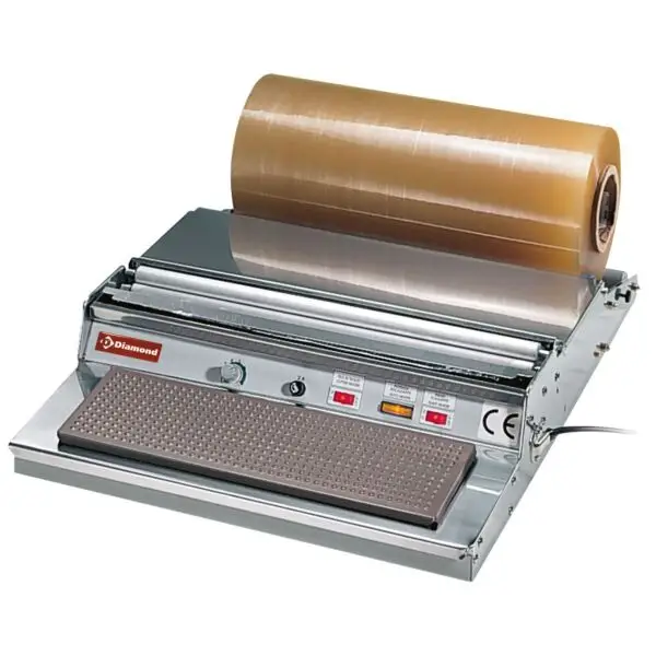 Weekendaanbieding Diamond Verpakkingsfolieverdeler DFE-45 RVS 400 mm verwarmd plateau 230V