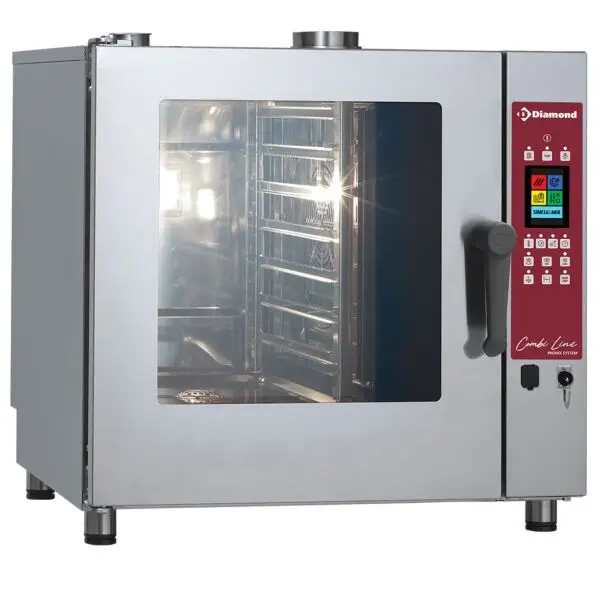 Diamond gasgestookte stoom- en convectieoven DGV-711/PTS 7x GN 1/1 TOUCH SCREEN met Auto-Cleaning Uitverkoop