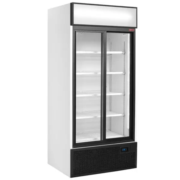 Seizoensaanbieding Diamond Vitrinekast positieve temperatuur DRINK-90S/P9 760L geventileerd met schuifdeuren en lichtbak