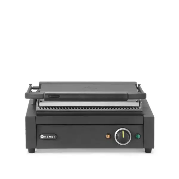 Lage Prijs Hendi Contactgrill 230V 2200W 430x375x216mm geribbeld gietijzer