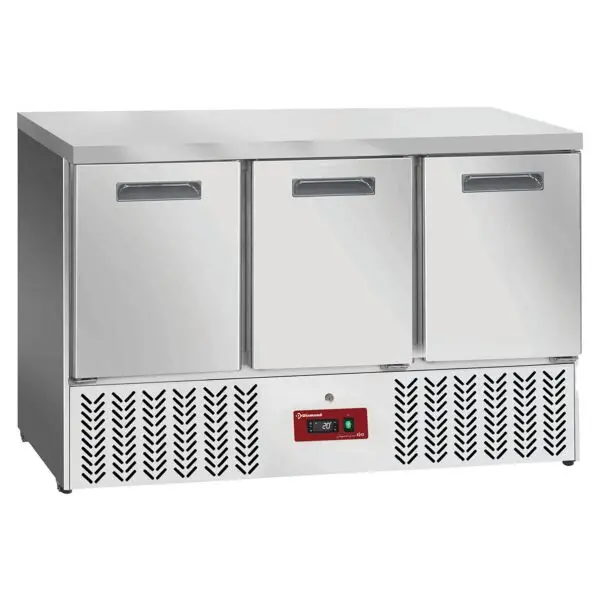 Seizoensaanbieding Diamond Koeltafel 3 deuren GN 1/1 1365x700x880 mm 0°/+8°C 230V horeca