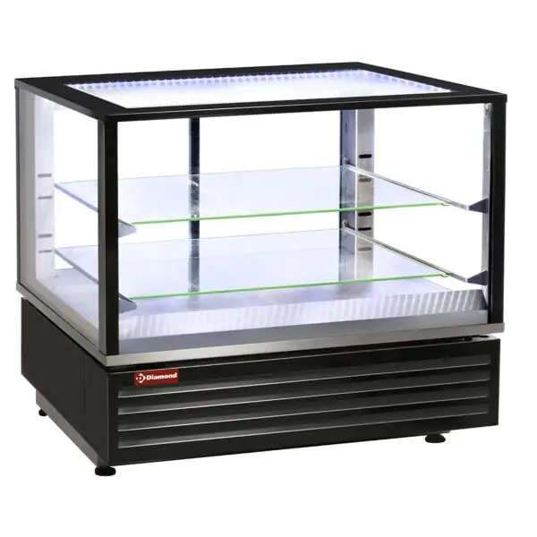 Beperkt Aanbod Diamond warmtevitrine geventileerd GN 2 niveaus 785x675x720 mm zwart 3 kW 230V