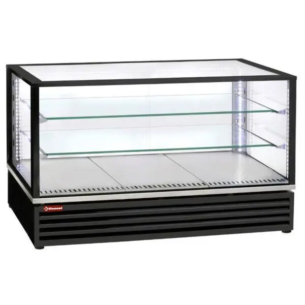 Diamond gekoelde vitrine VRDG-B1-R2-2EME geventileerd 1185x650x735 mm, 3 niveaus, zwart, +2° tot +10° Gereduceerde Prijs