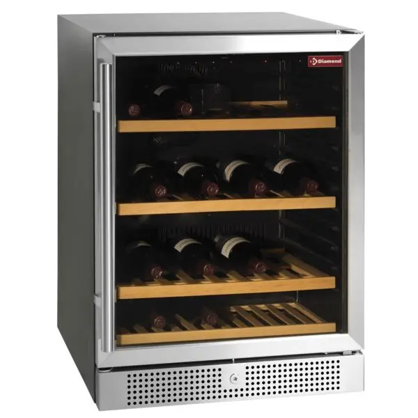 Diamond wijnkast vitrine DIWCB-16-XS 160L zwart roestvrij staal 45 flessen Voordeelprijs