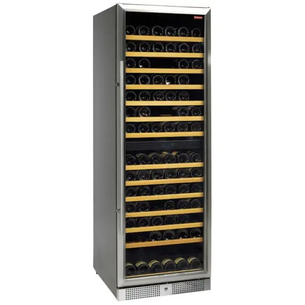 Diamond geventileerde wijnkast vitrine WCB/38-X2S 375L 154 flessen roestvrijstalen deur zwart Flitsaanbieding