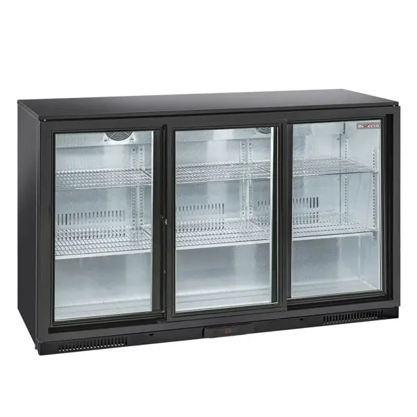 Aanbieding Diamond gekoelde fleskoeler TAB3-S3-2EME geventileerd 1350x520x900 mm 3 glazen schuifdeuren