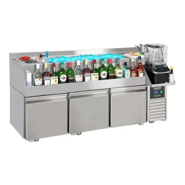 Koelwerkbank 3 deuren met cocktail bar station Laatste Versie