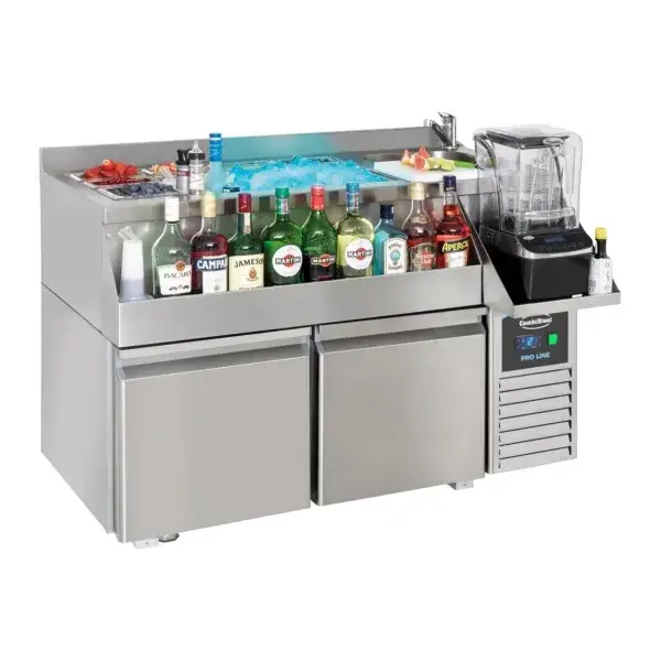 Koelwerkbank 2 deuren met cocktail bar station Korting