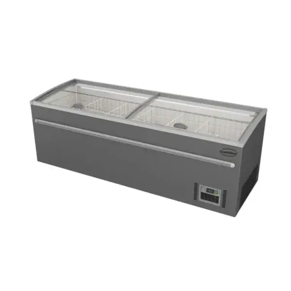 Rechtstreeks Van De Fabrikant Combisteel supermarkt vrieskist 2500 grijs 1040 liter met glazen schuifdeksels en automatische ontdooiing