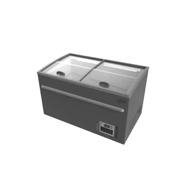 Supermarkt vrieskist grijs 1450 automatische ontdooiing Gratis Retour