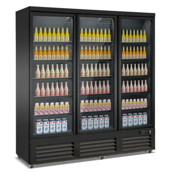Betaalbaar Vrieskast 3 glasdeuren zwart ceb-1600f bl