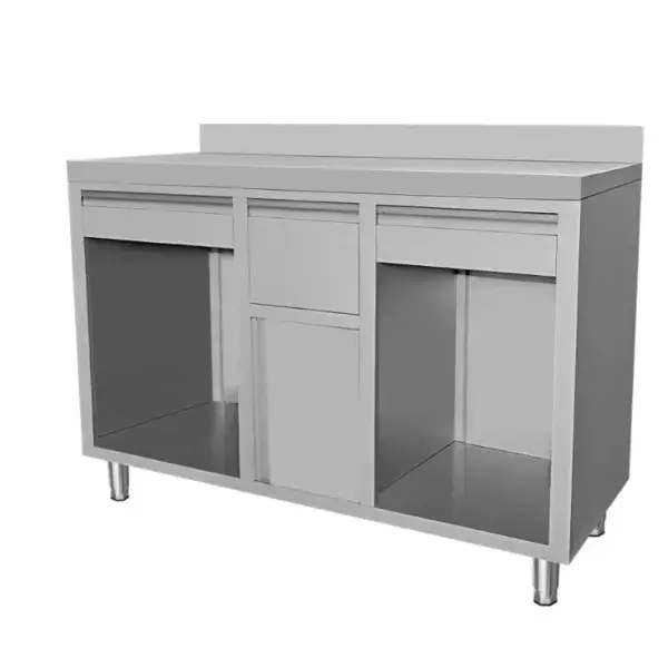 Rvs koffie werktafel 1500x600x1150 Exclusieve Aanbieding