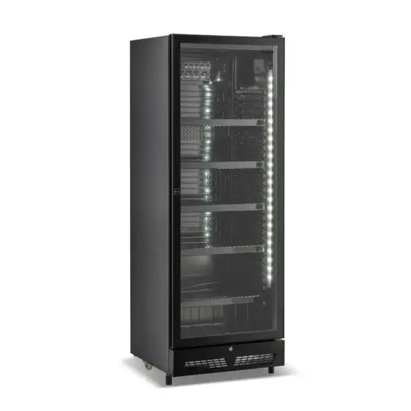 Drankenkoelkast 1 glasdeur zwart sve-450 bl Flitsaanbieding