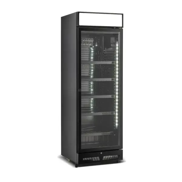 Merkproduct Drankenkoelkast 1 glasdeur zwart met lichtbak sve-450 blc