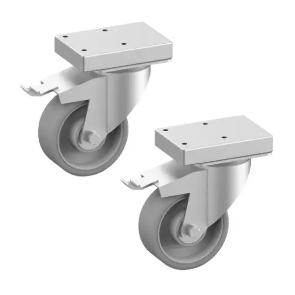 Merkproduct Diamond roestvrijstalen wielen met rem Ø100 mm 2 stuks voor Optima 700 modulair gamma