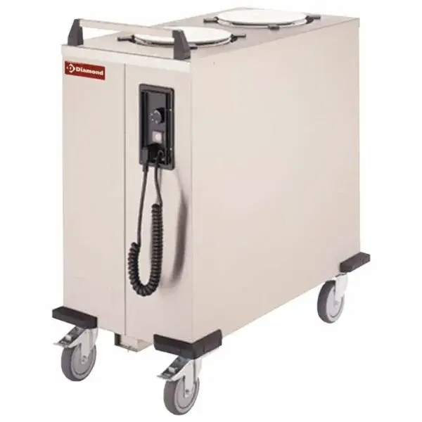 Laatste Kans Diamond verwarmde bordenstapelaar 2 zuilen Ø 260-310 mm RVS AISI 304 110-120 borden 1,6 kW
