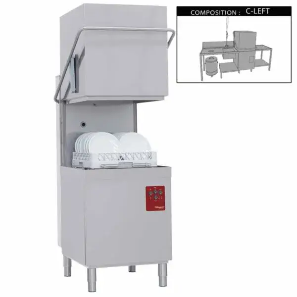 Weekendaanbieding Diamond vaatwasser met kap type 015-25D/6/C-S 2620x740xH1530/2010 mm mand 500x500 mm