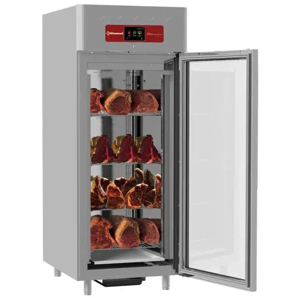 Rijpingskast dry aging voor vlees 850 liter geventileerd, 1 glazen deur 20x gn 2/1 Laatste Versie