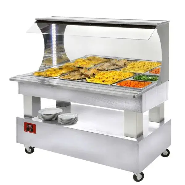 Alleen Vandaag Diamond Warm wand-buffet bain-marie 4x GN 1/1 1495x690x1405mm wit hout