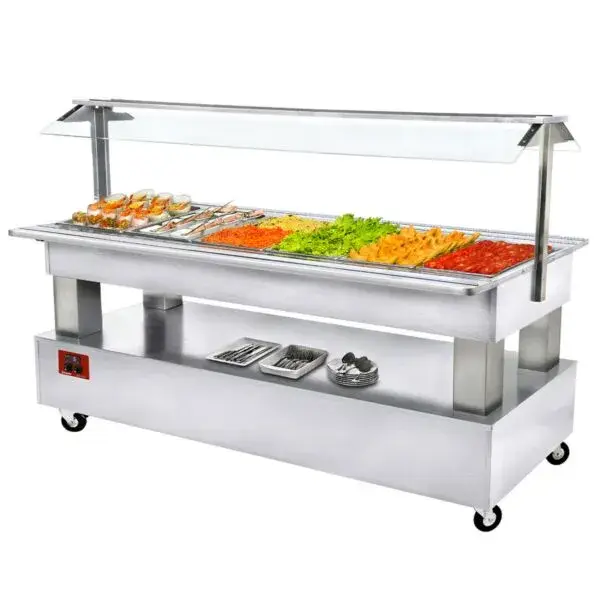 Rechtstreeks Van De Fabrikant Buffet - salad bar, gekoeld, 6x gn 1/1-150 (wit hout)