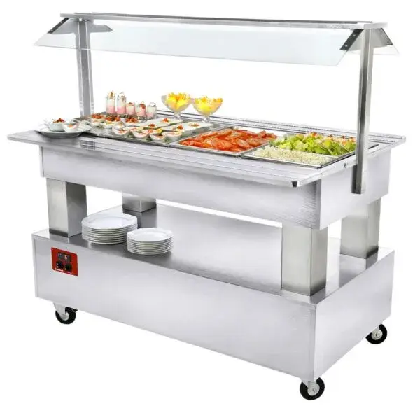 Laatste Versie Buffet - salad bar, gekoeld, 4x gn 1/1-150 (wit hout)