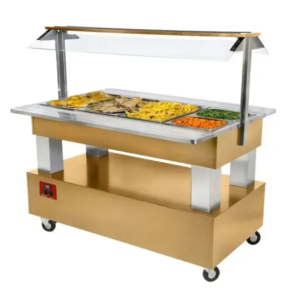 Meest Verkocht Warm buffet, bain-marie, 4x gn 1/1-150 (licht eiken hout)