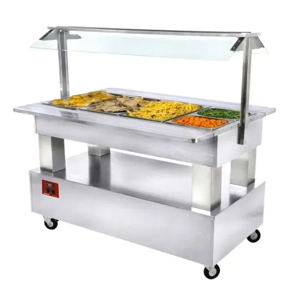 Warm buffet, bain-marie, 4x gn 1/1-150 (wit hout) Lage Kosten